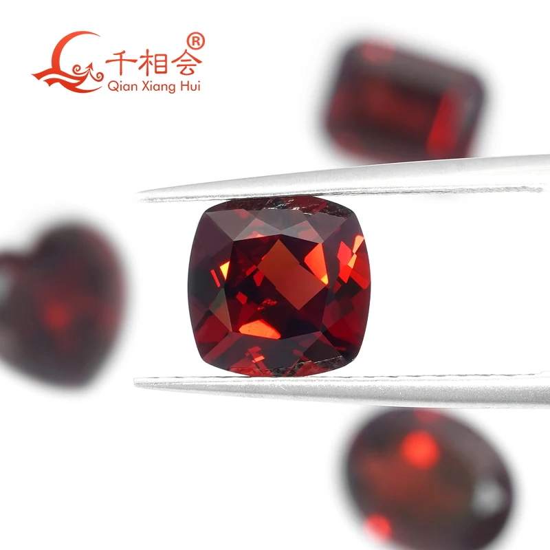 Cushion Shape 2.5ct  Natural Cut Red Natural Garnet Loose Gemstone GRC Certified