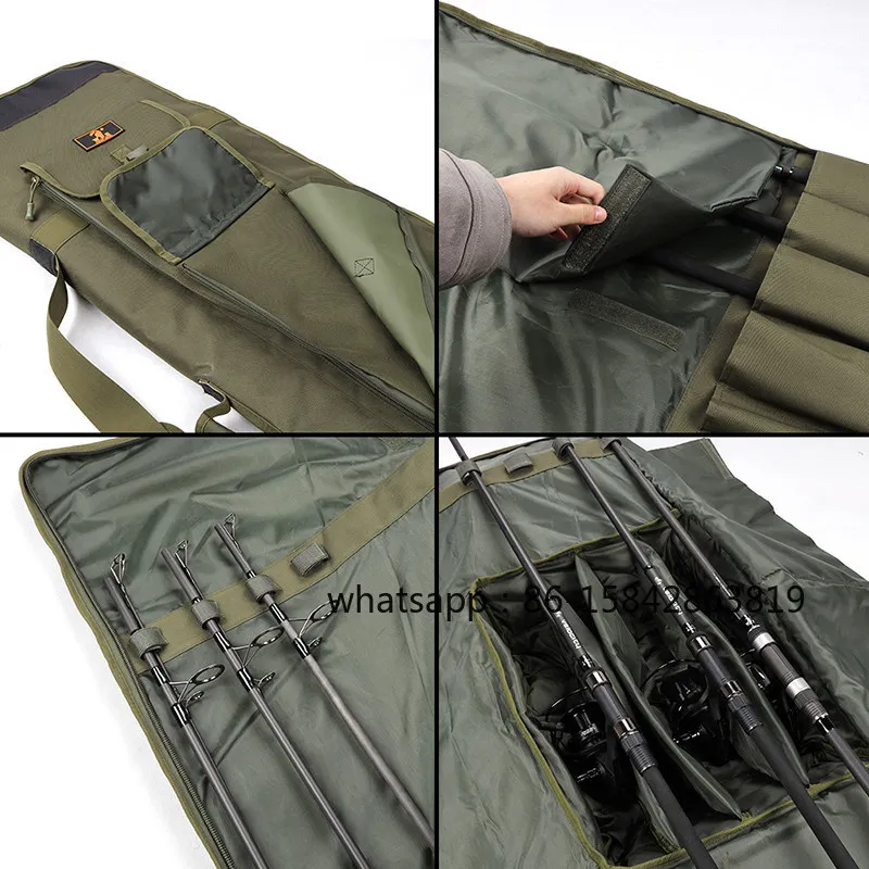 Spacious Big Game Fishing Rod Bag Long Cast Tackle Storage Bag for Fishing Gear Organization