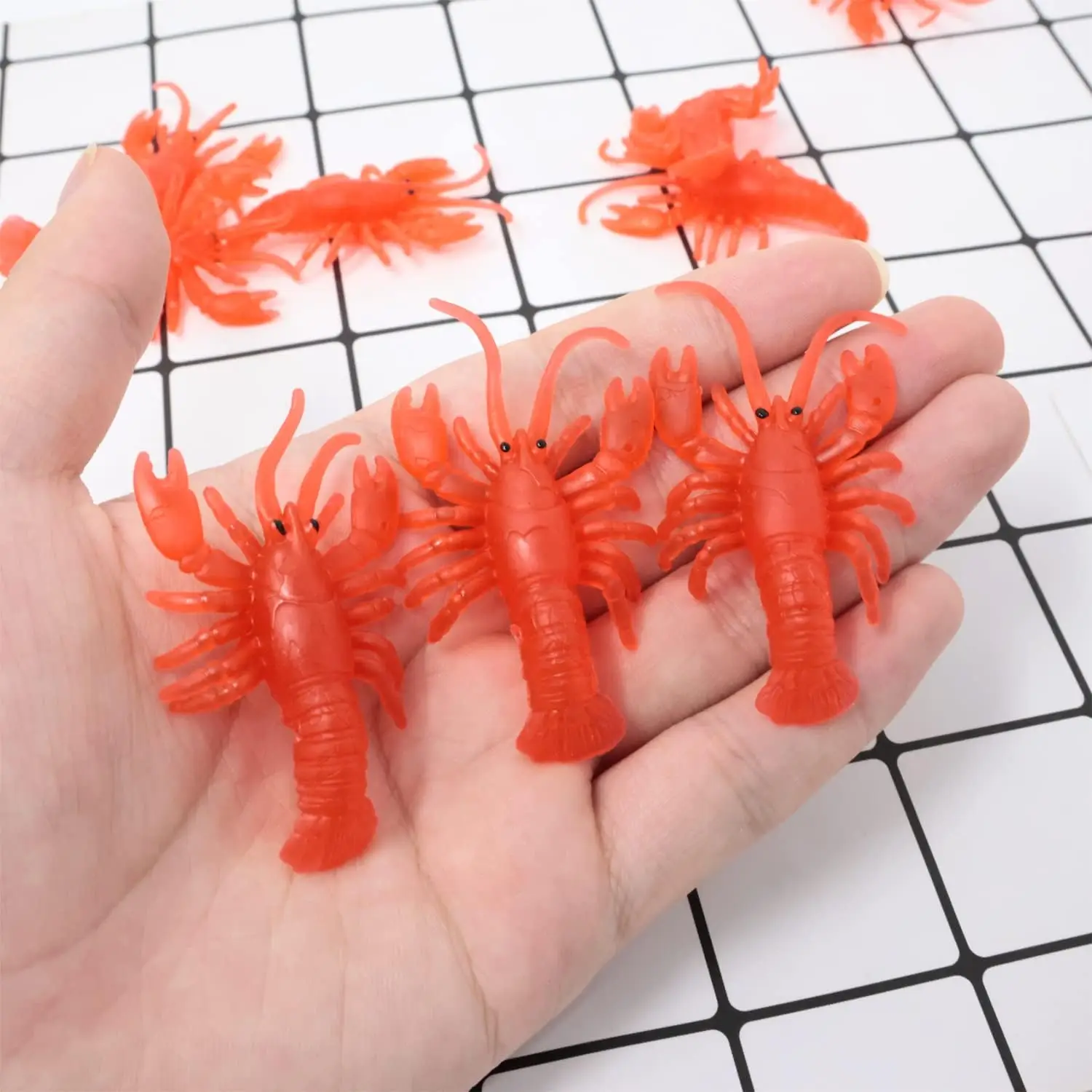 10 قطعة زينة جراد البحر الصغيرة الأحمر لينة TPR المطاط جراد البحر نماذج زينة الحفلات DIY بها بنفسك الجنية حديقة الزجاج الحاويات