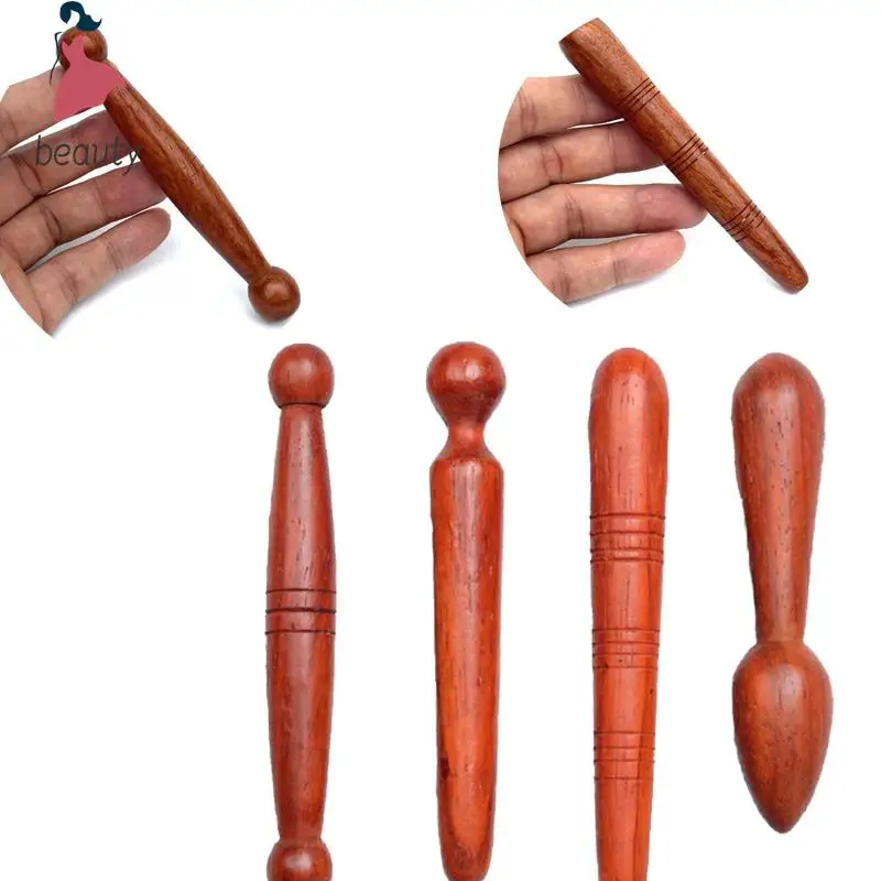 Herramienta de tejido profundo para belleza y salud, masajeador de mano, palo de masaje con gatillo de madera, pluma de acupresión tailandesa de madera maciza