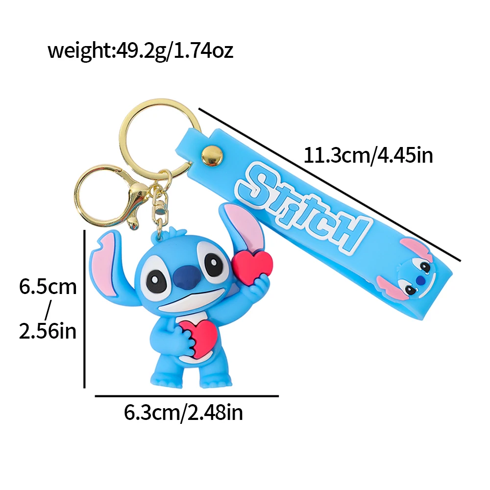 سلسلة مفاتيح بغرز سلسلة قلب وردي دافئ ثلاثية الأبعاد من مادة PVC مع إيماءة مباركة - حلقة مفاتيح السيارة هدية على ظهره هدية عيد ميلاد ساحرة