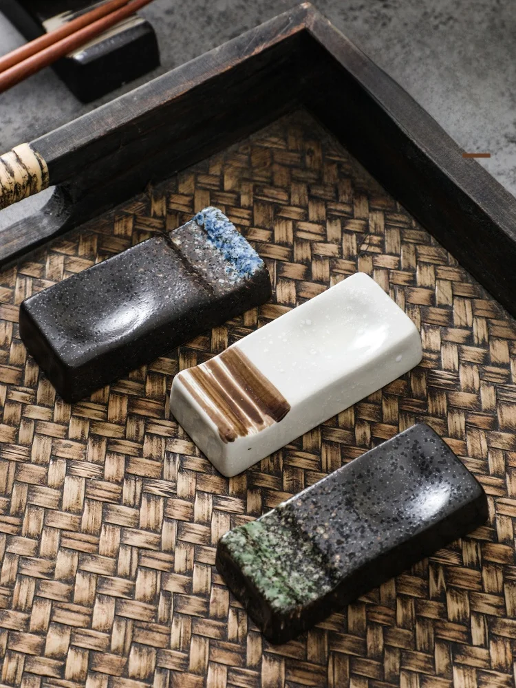 Soporte de Cerámica Estilo Japonés para Palillos, Doble Uso como Reposacucharas, Grado Comercial para Restaurantes, Diseño Vintage Creativo, para Palillos Compartidos