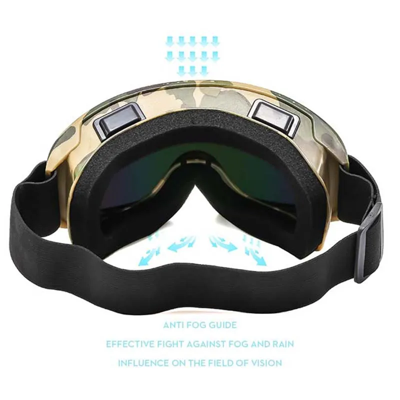 Unisex Double Layer Ski Goggles, Windproof Motocicleta Óculos, Anti-Fog, UV400, Esportes ao ar livre, Ciclismo, Snowboard, Inverno