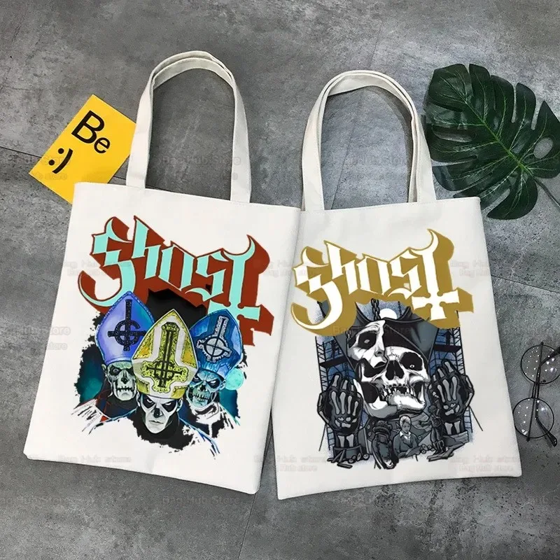 

Сумка для покупок Ghost Band Hard Rock Band Бакалея Ghost B.C. Тяжелая металлическая сумка Bolsas De Tela Tote Bolsa Джутовая сумка для покупок