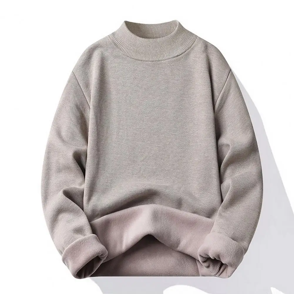 العصرية محبوك سترة الرجال الصلبة الياقة المدورة كم طويل سليم البلوز القمم الخريف الشتاء ملابس الشارع الشهير للرجال سترة