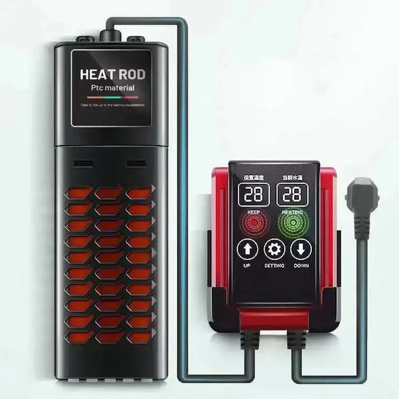 

New Aquarium Submersible Heater Fish Tank LCD Display Adjustable Water Heating Rod Constant Auto Temperature