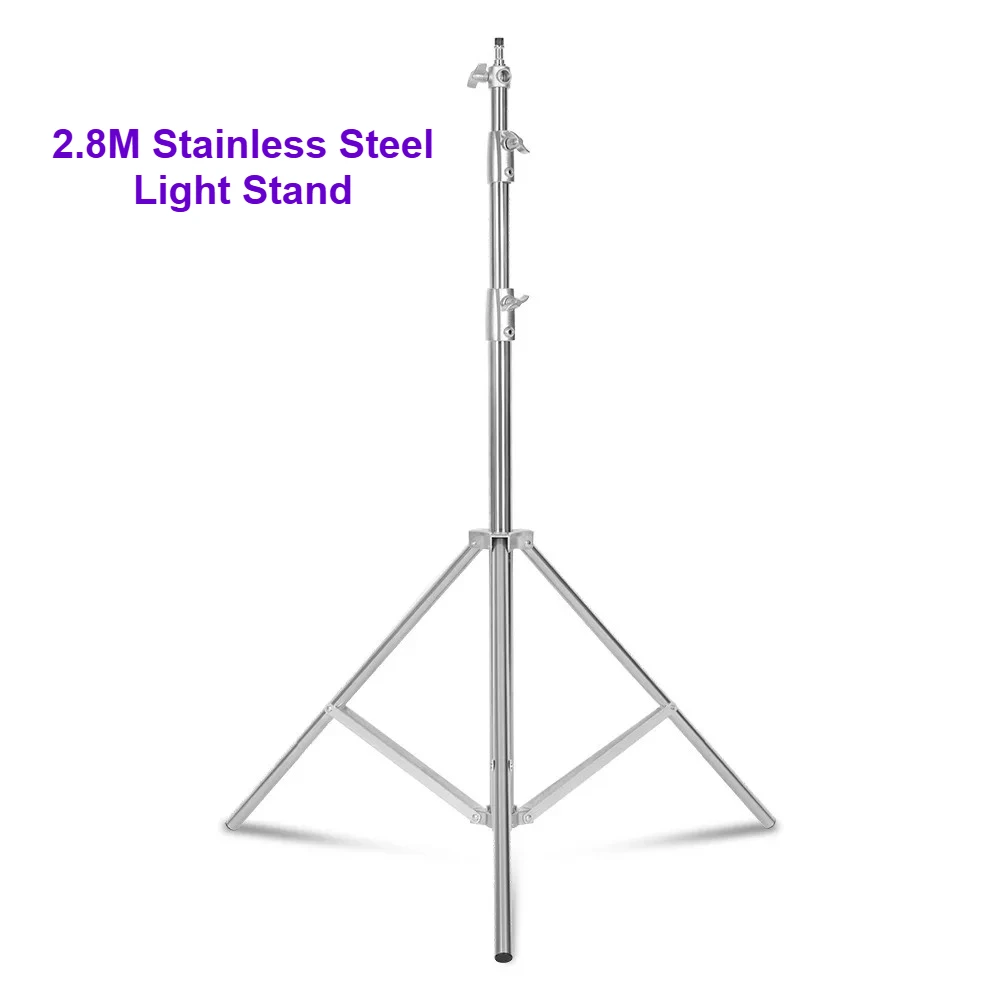 

Штатив для освещения из нержавеющей стали 2,8 м, усиленный, для фотостудий и видеосъемки, с пружинной амортизацией, сверхпрочный