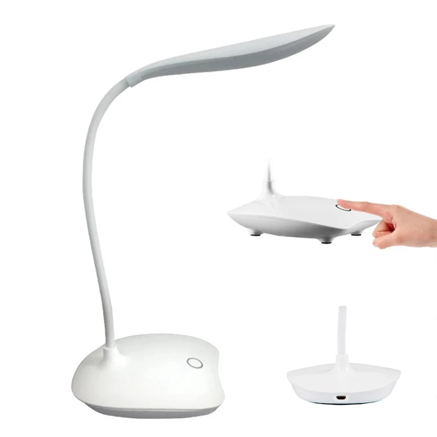 

3 Flexible Table Reading Light USB Charging Lamps Sensor Dimmable