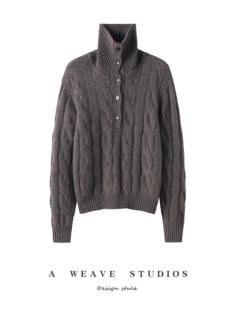 CHICUU 高級女性の 100% カシミヤセーター厚いタートルネックケーブルニットプルオーバー秋冬ヘビーウェイトカシミヤニットウェア