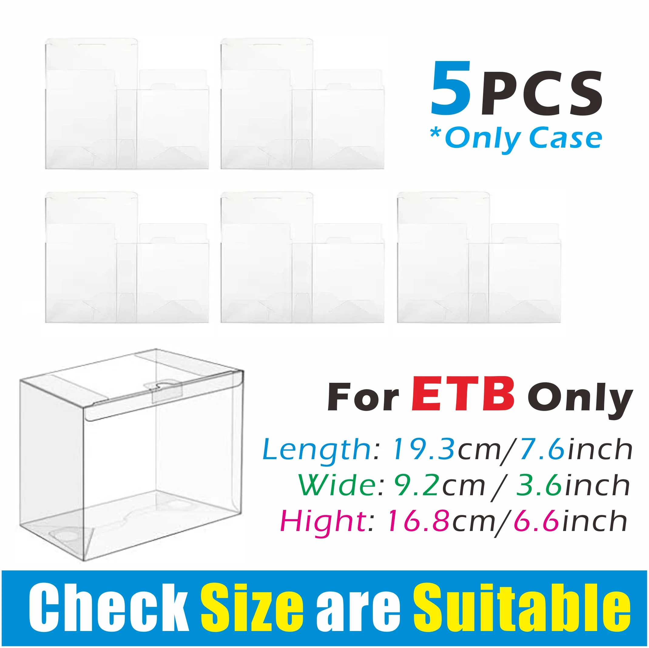 5/10PCS PET Elite Trainer Box Case Protectors Clear Display Case - 0,45 mm dikke ETB Case Compatibel met Elite Trainer Boxen