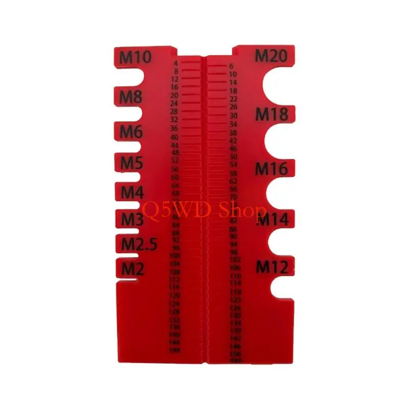 Q5WD Bolt Size Gauge And Ruler For Quick Identification Of Metric Thread Up To M20 Metric Bolt Identifier