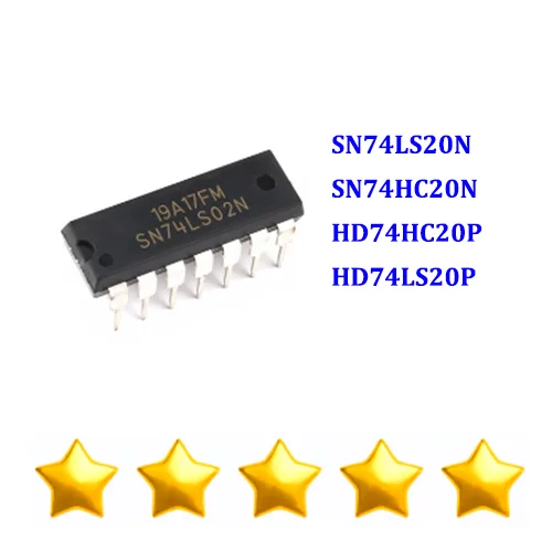 10PCS SN74LS20N SN74HC20N HD74HC20P HD74LS20P DIP14 100% New Original IC Chips