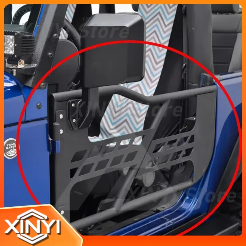 Lantsun J197 Off Road Trail Door Steel 2-Door Half Doors with Side View Mirror for Jeep Wrangler JK07-17 for Adventure