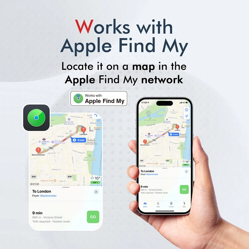 قفل ذكي للأمتعة Mitag الجديد مع محدد موقع GPS مناسب لنظام Apple جهاز تعقب ذكي للعثور على علامة الهواء لمكافحة فقدان جهازي ﻿