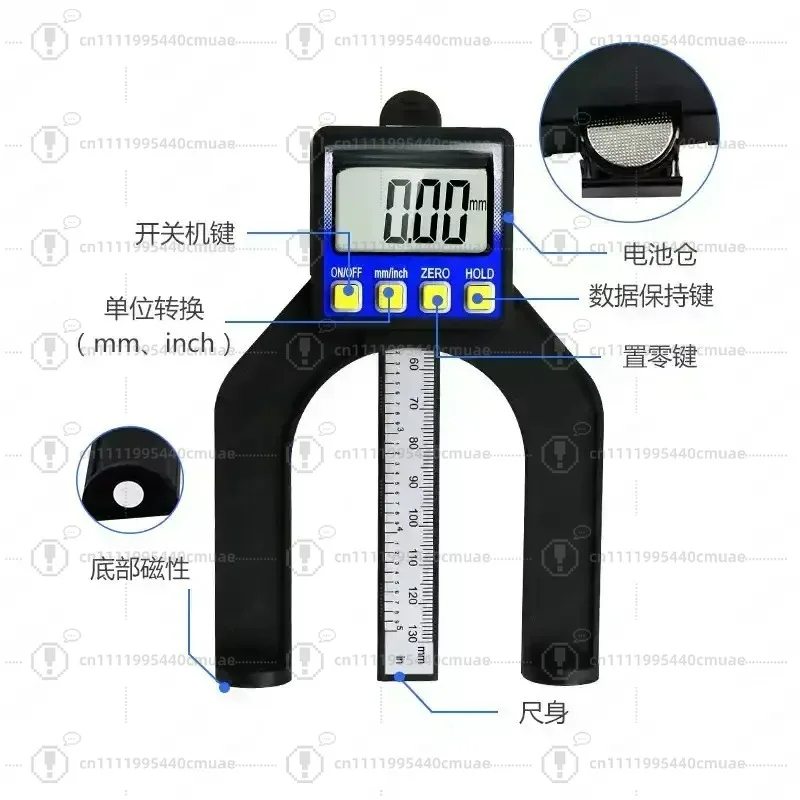 depth ruler, digital woodworking table saw height ruler, height depth measuring tool digital vernier caliper