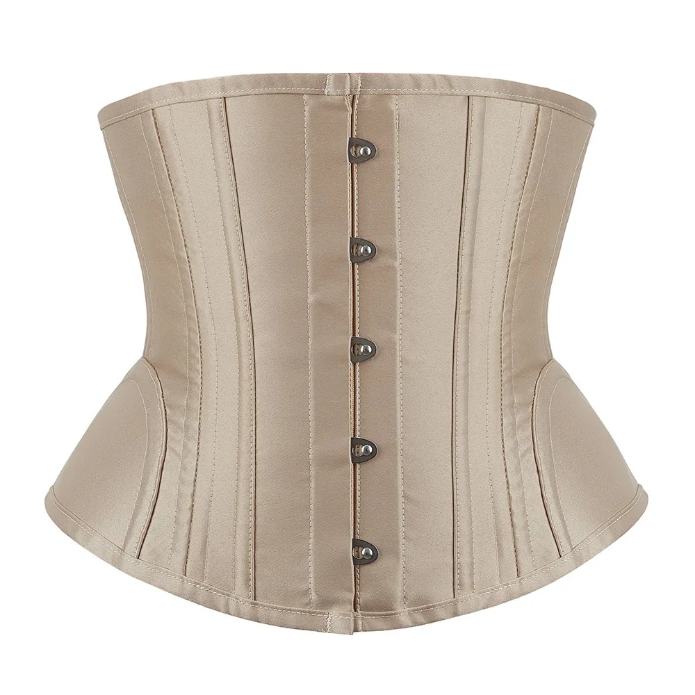 Satin Underbust Corset for Woman 5 Steel Buckle Belly Retraction 24 Steel Bone Widened Crotch and Hip Wrap Corset