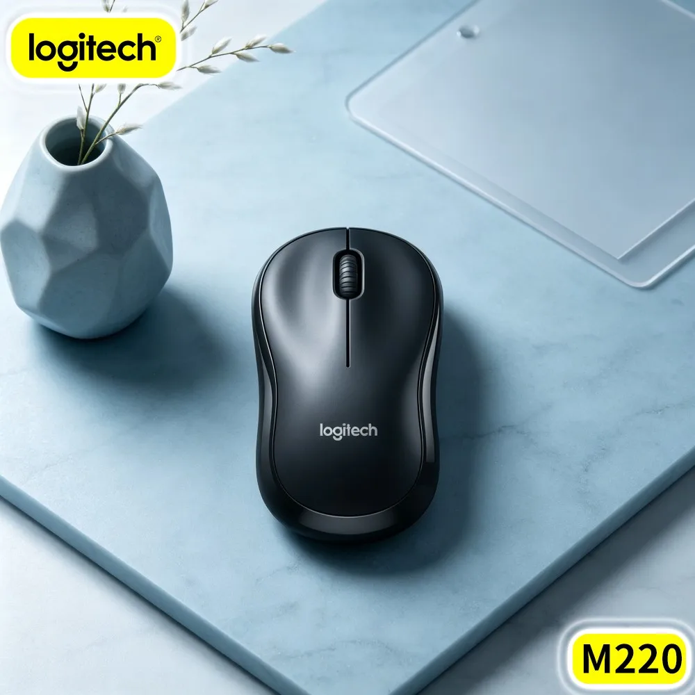 Logitech M220 Low‑Noise Silent‑Click Mouse Comfort Ergonomic Palm Shape Nano Dongle For Home Work Laptop Desktop Mac PC