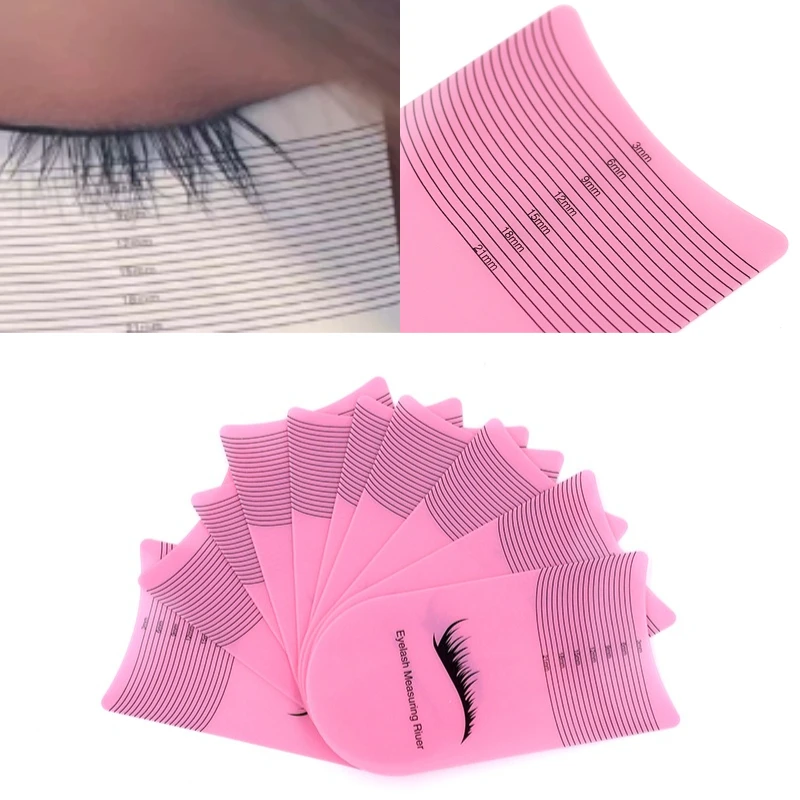 5Pcs Eyelash Length Measuring Ruler Portable Eyebrow Soft Plastic Ruler Makeup Tool 3-21mm Eyelash Extension Growth Accessory