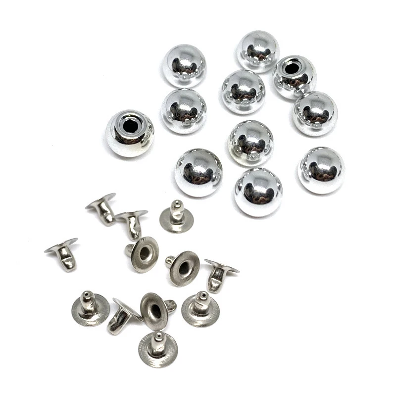 50 Sets 6mm~10mm Plastic Imitation Pearl Rivets Studs Round Rivet for DIY Leather Craft Bag Shoes Hat Clothes Decoration 4colors