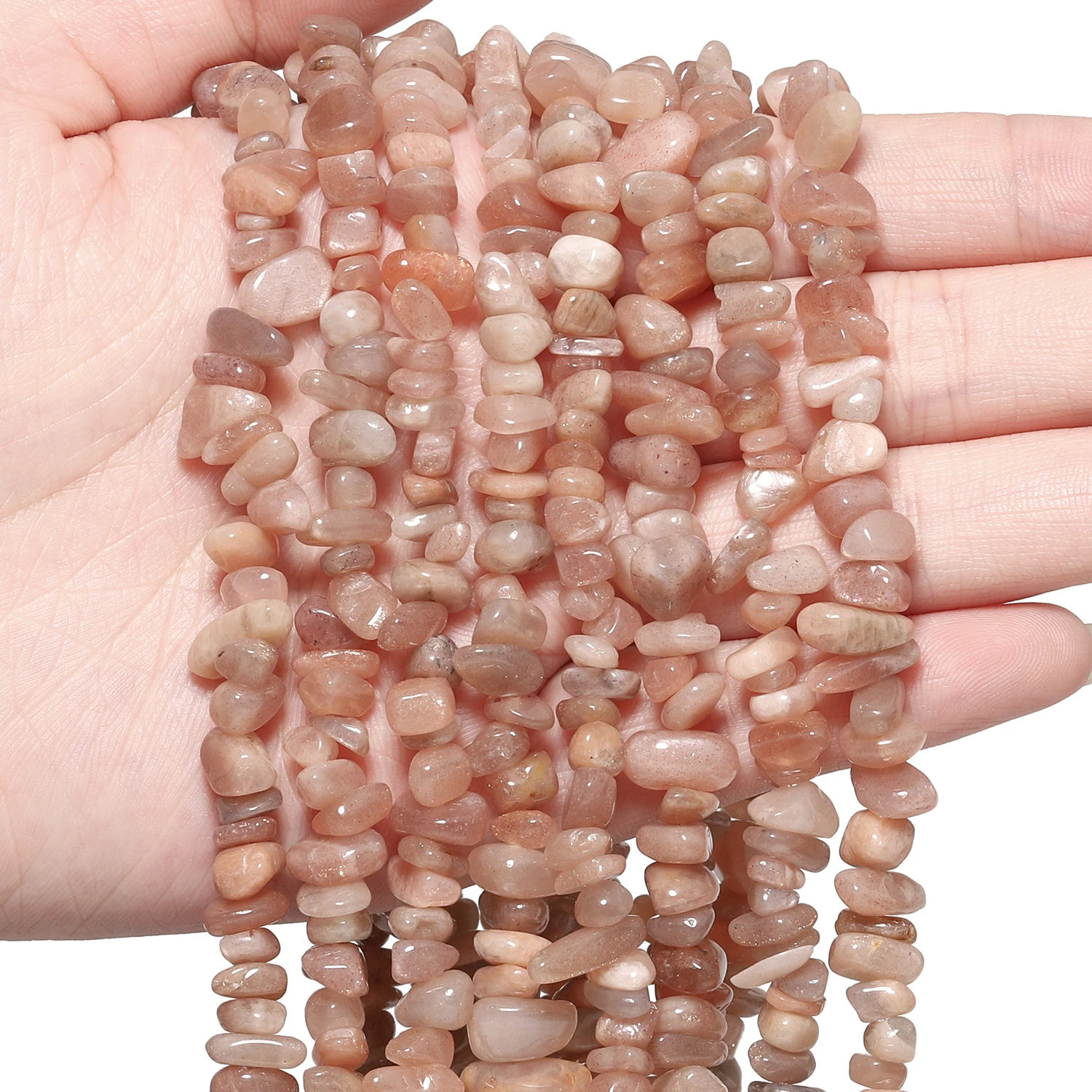 

5-8mm Irregular Natural Stone Sunstone Beads Gravel Loose Beads for Jewelry Making Supplies DIY Charms Bracelet Accessories 15''