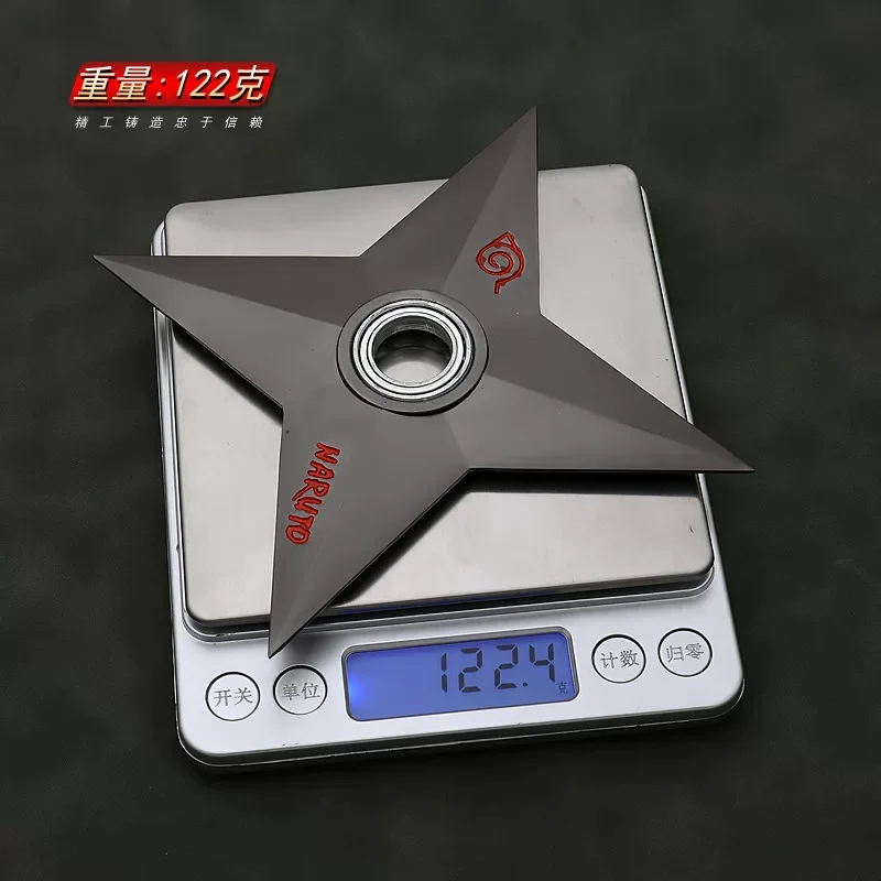 Naruto Metal Shuriken Rotatable Bearing Ninja Star Anime Cosplay Model Collectible Ornament Gift For Anime Hobby Fans In Stock view 2