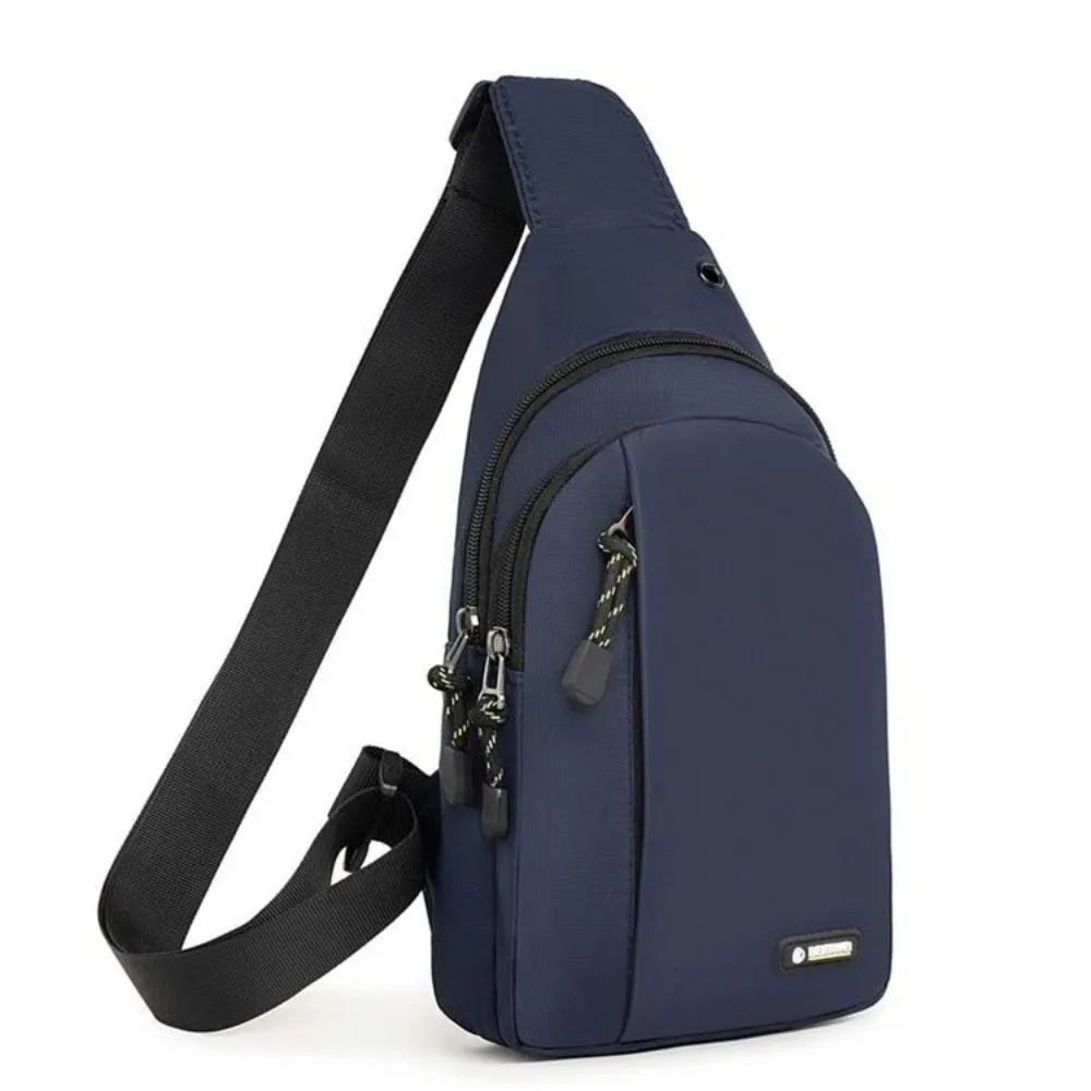 

Waterproof Men Crossbody Bag Phone Pouch with Headphone Jack Men Chest Bag Large Capacity Oxford Cloth Chest Pack Fitting