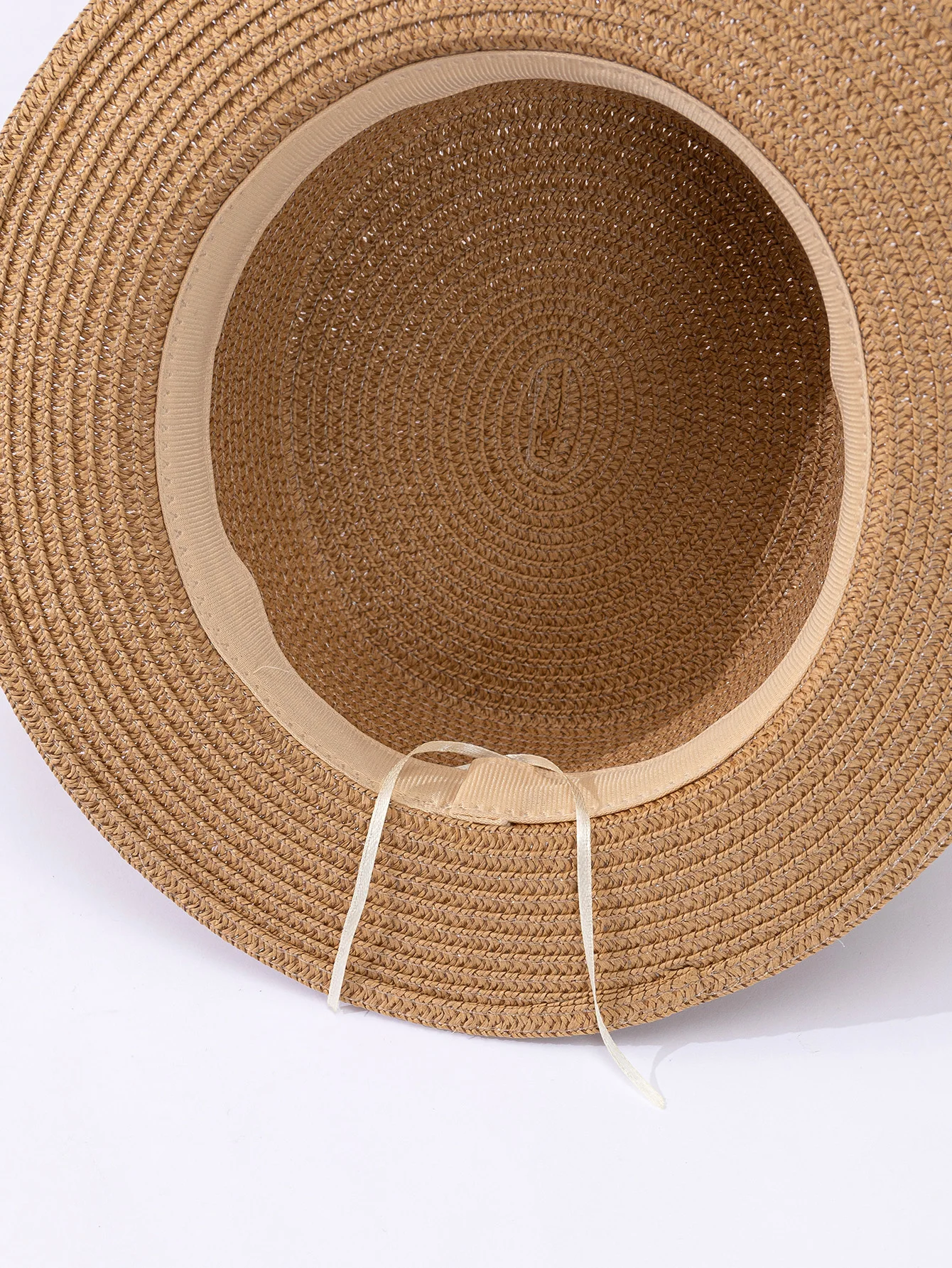 French British Belt Summer Flat Top Hat Women\'s Big Head Waist Beach Top Hat Beach Holiday Sunshade Sunscreen Straw Hat