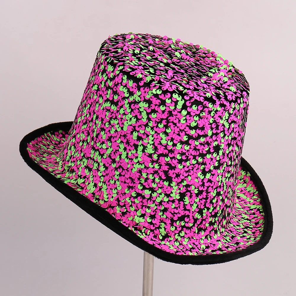หมวกแฟนซีประดับเลื่อมสีสันสดใส ดีไซน์ใหม่ทันสมัย เหมาะสำหรับงานปาร์ตี้และการแสดง