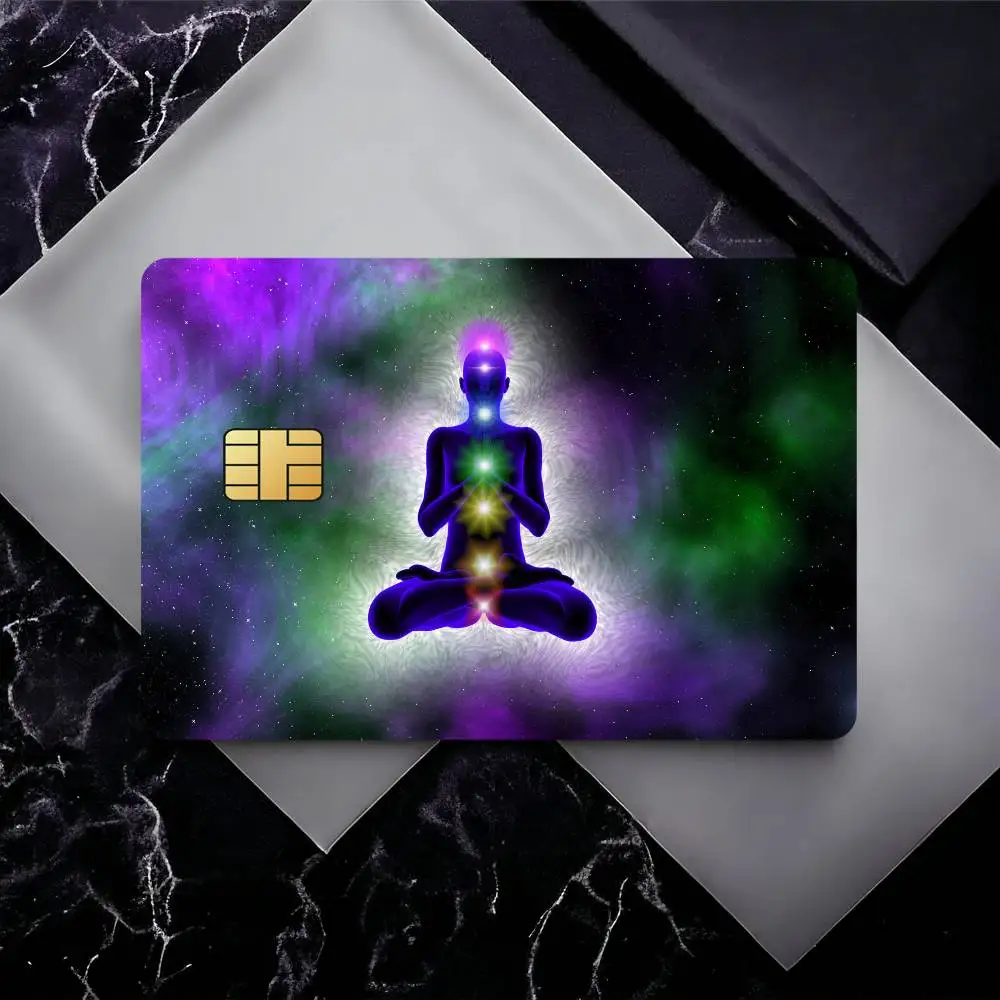 Regenbogen-7-Chakra, dekorative wasserdichte Folie, Hautschutz, Kreditkarten-Aufkleber, Debit-Frontbank, Bus-Pass