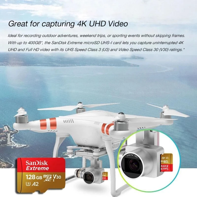 بطاقة ذاكرة قصوى فائقة GB 1 64GB U3 V30 بطاقة ذاكرة فائقة 4K 60 طائرة بدون طيار Gopro Ultra 128GB U1 64GB Extreme Memory Card 256GB 512GB 1TB Micro SD/TF U3 V30 Flash Cards for 4K 60 Drone Gopro Phone Extreme Pro