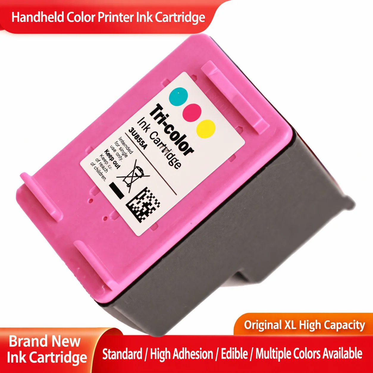 MBrush Ink Cartridge Color Black Edible Ink Replacement Cartridge for AORAN Mini Handheld Inkjet Printer Label Logo Food Printin
