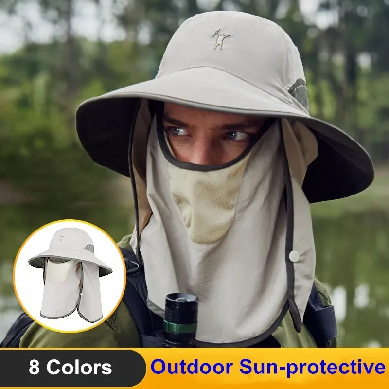 

Sunshade Cap Men Women Summer Sunscreen Fishing Hat Outdoor Cycling Camp Hiking Cap Sun Protection Breathable Mask Fisherman Hat