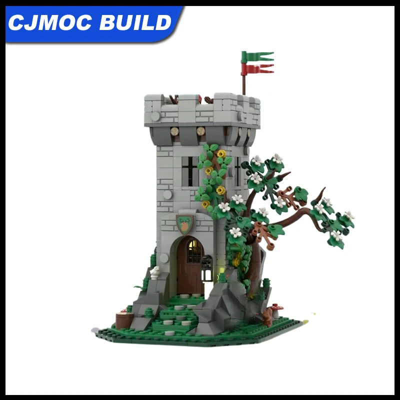 

MOC-177729 игрушка из строительных блоков, средневековый замок, передняя модель часовой башни, креативный набор игрушек для сборки, подарок на фестиваль
