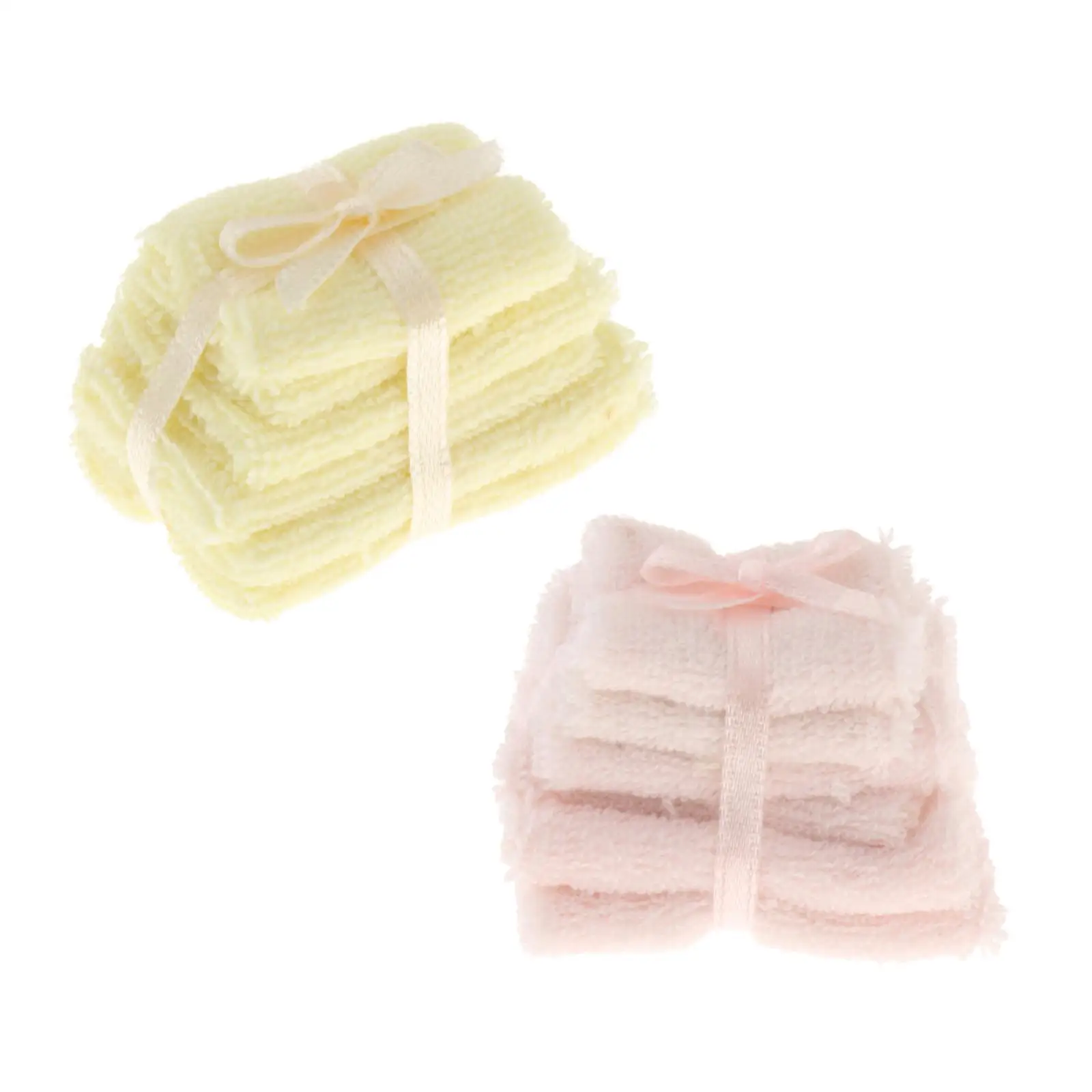 Dollhouse Miniature Towel Set Bath Towel Pile Model Bathroom Furniture Decoration Dolls House Play DIY Projects Toys