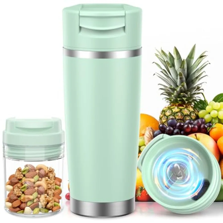 Porble Blender for SmooiesandShakes 24oz Insulated Cup CoePersonal Small Licua Portil Wi SinleSteel Bottle B-C Rechargeable Tra