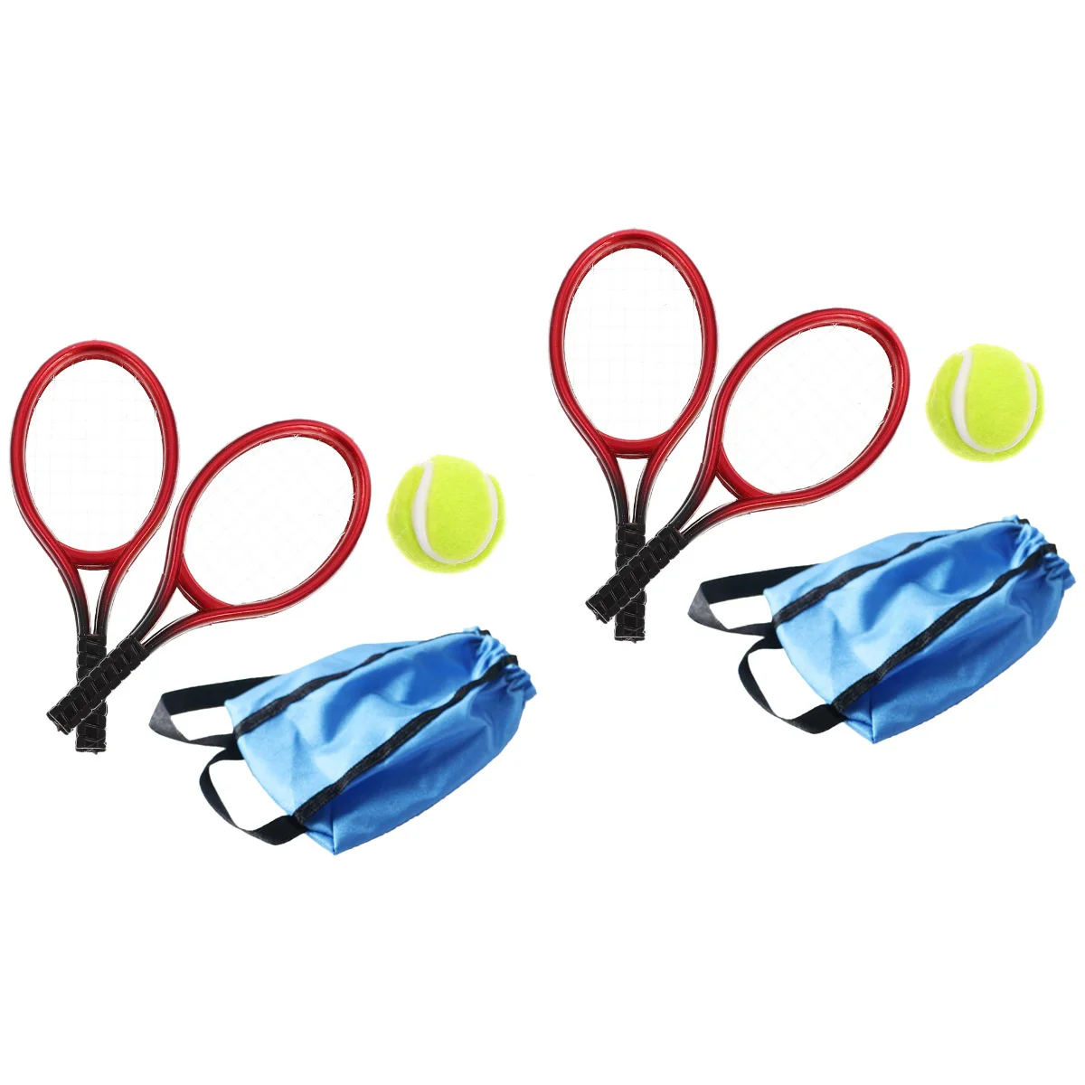 2 Sets Dollhouse Tennis Wilson Racket Green Balls Kids Youth Toy Baby Toys Tool Model Decor for Children Desktop Minihouse Boys