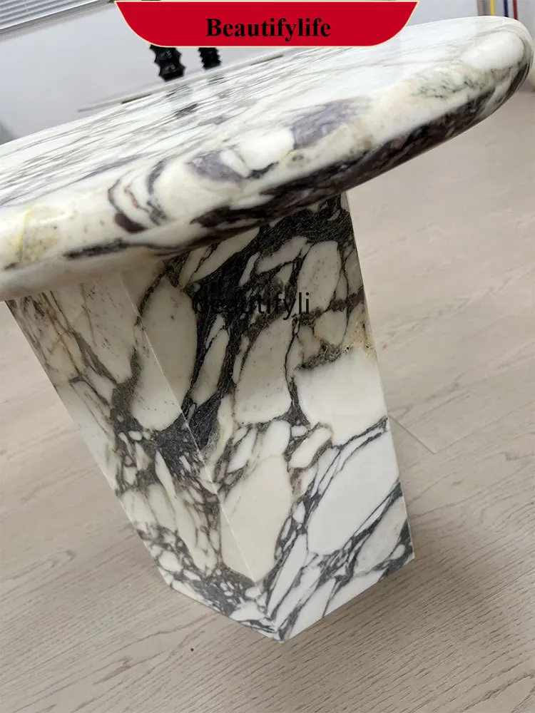 

French Marble round Dining Table Simple Villa Large Apartment Dining Table Negotiation Tea Table G1218