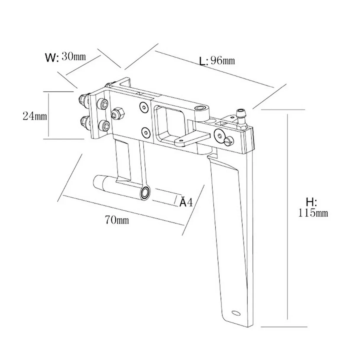 1Pcs 110mm Water Absorbing Rudder Aluminum Suction Rudders with Tail 4Mm Shaft Bracket for CAT RC Jet Boats Parts