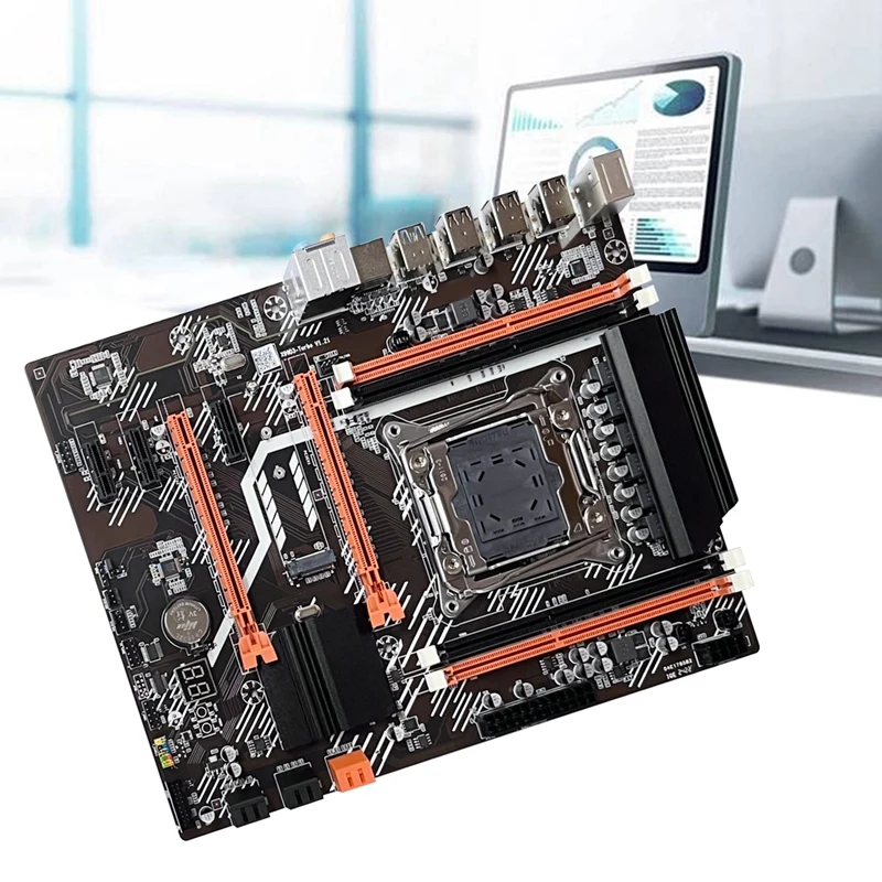 

1 Set X99T Motherboard X99T Desktop Motherboard +SATA Cable+Switch Cable+Baffle LGA2011 V3 M.2 NVME NGFF Support DDR3 4X16G