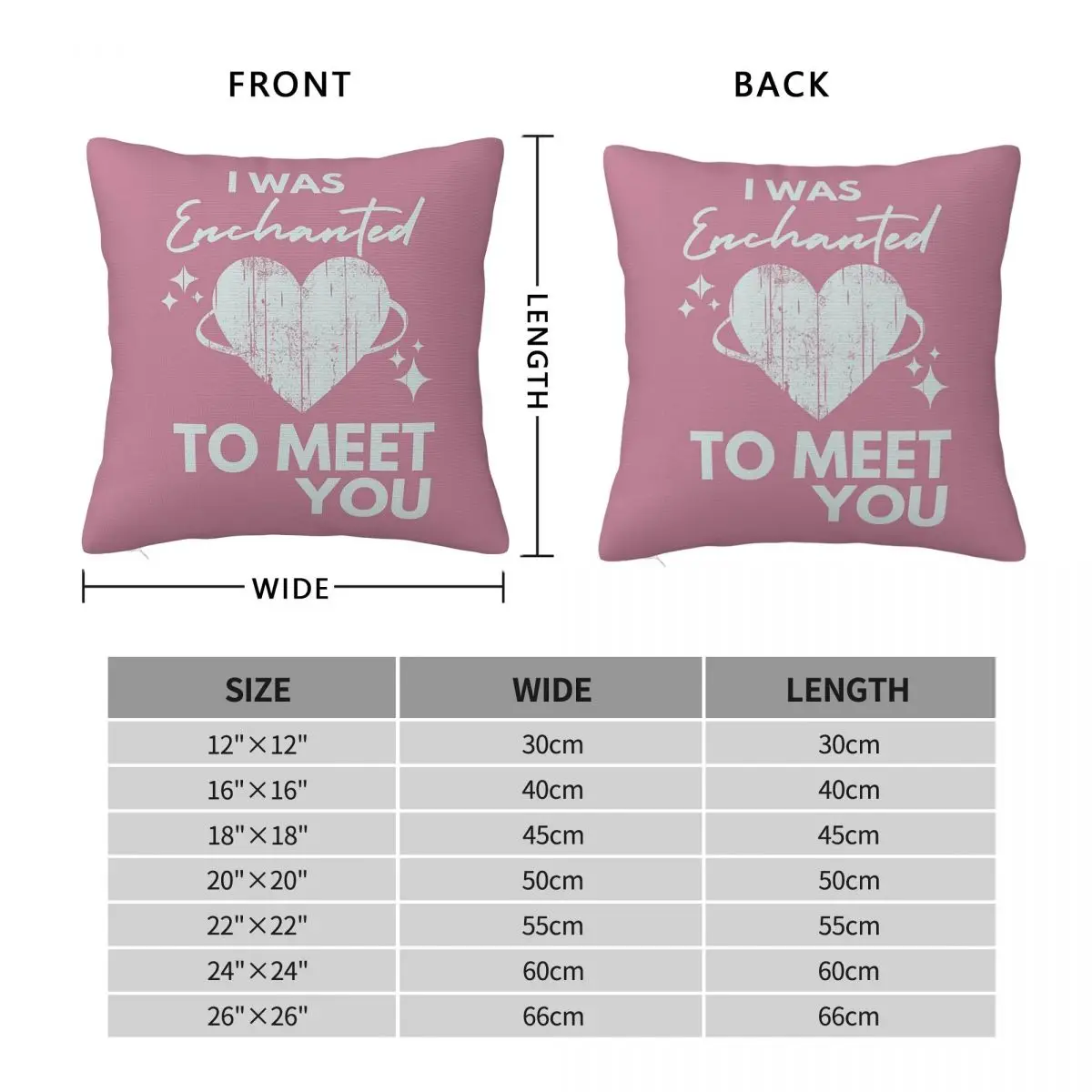 Enchanted To Meet You Square Pillowcase Polyester Linen Velvet Printed Zip Decorative Pillow Case Home Cushion Cover