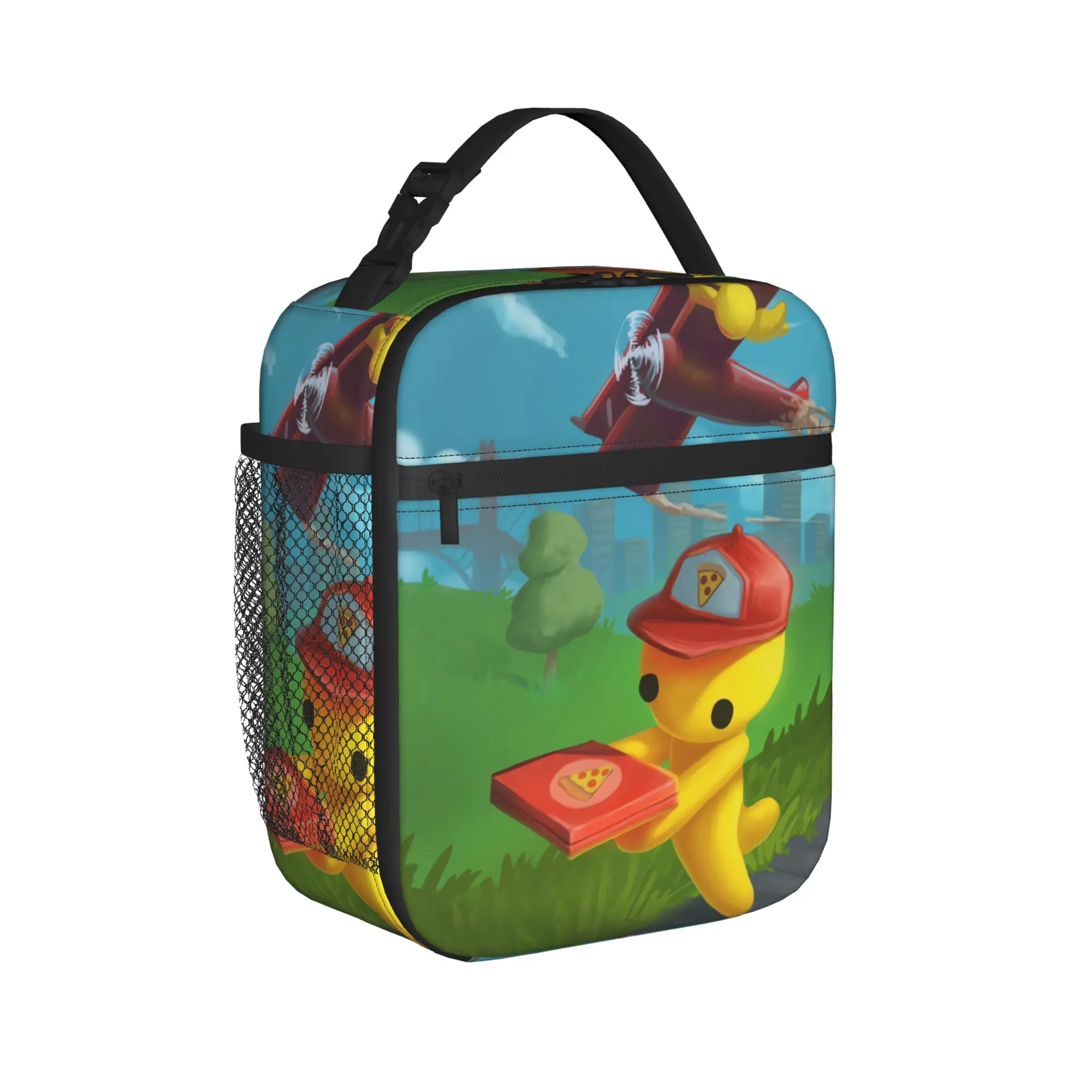Wobblys Life Gaming Lunch Bag  Aesthetic Lunch Box Office Portable Zipper Tote Food Bags For Child Waterproof Print Cooler Bag