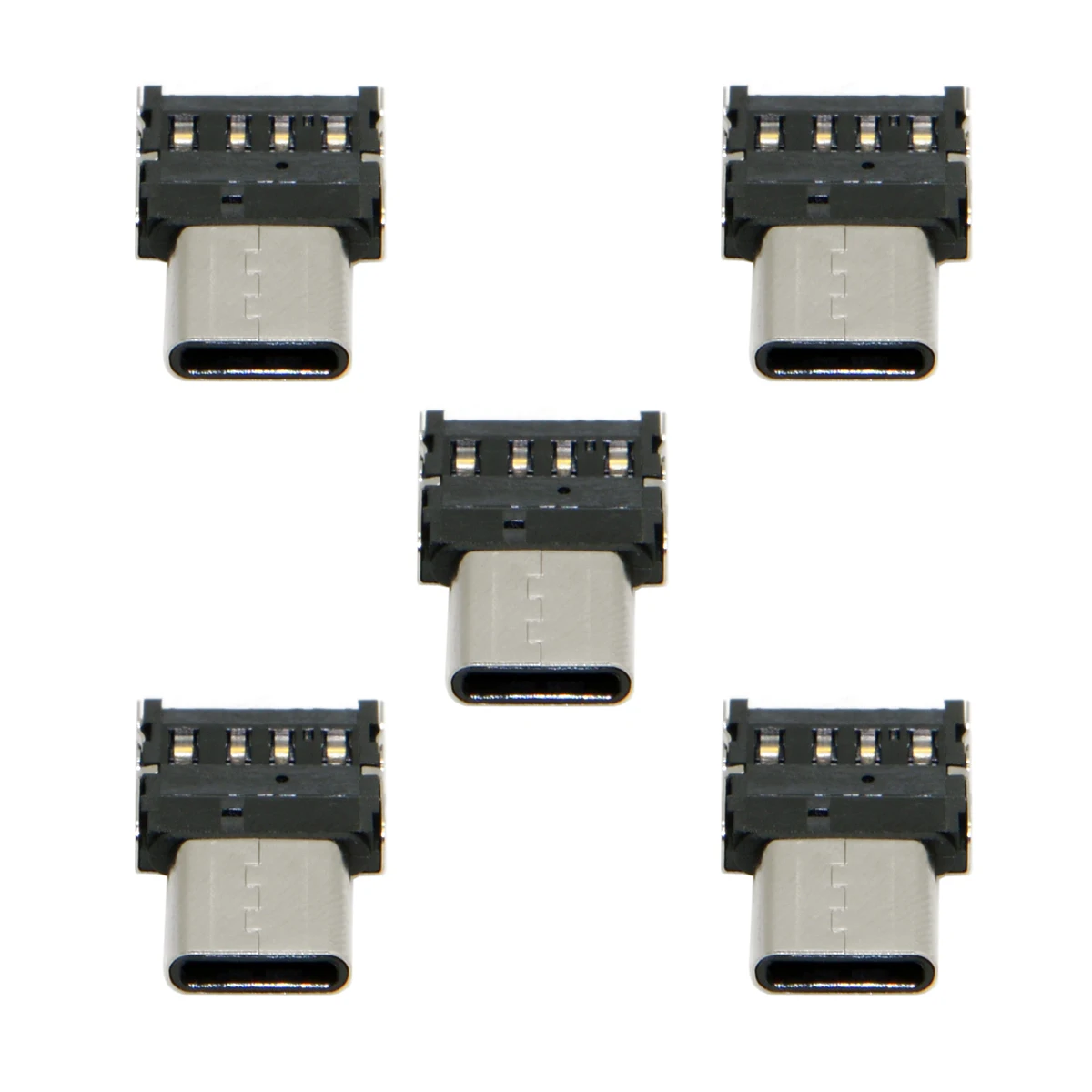 Cablecc 5 adattatori Ultra Mini Type-C da USB-C a USB 2.0 OTG per tablet cellulare, cavo USB e disco flash