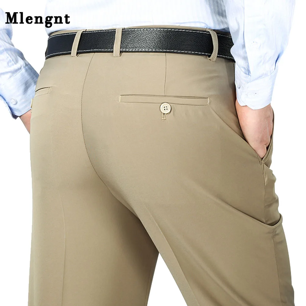 

8 Colors Big Size 29-44 Summer Business Anti-theft Suit Pants Men Casual Wrinkle-Resistant Straight Dress Pants Loose Trousers