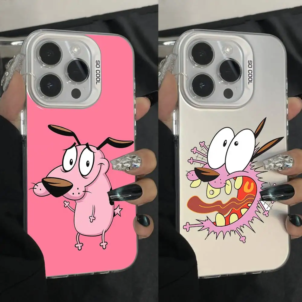 

Dog Court The C-Cowardly Phone Case For iPhone 16,15,14,13,12,11,Pro,Max,Plus,Mini,XS,SE Anti Fall Gray White Matte Hard Bumper