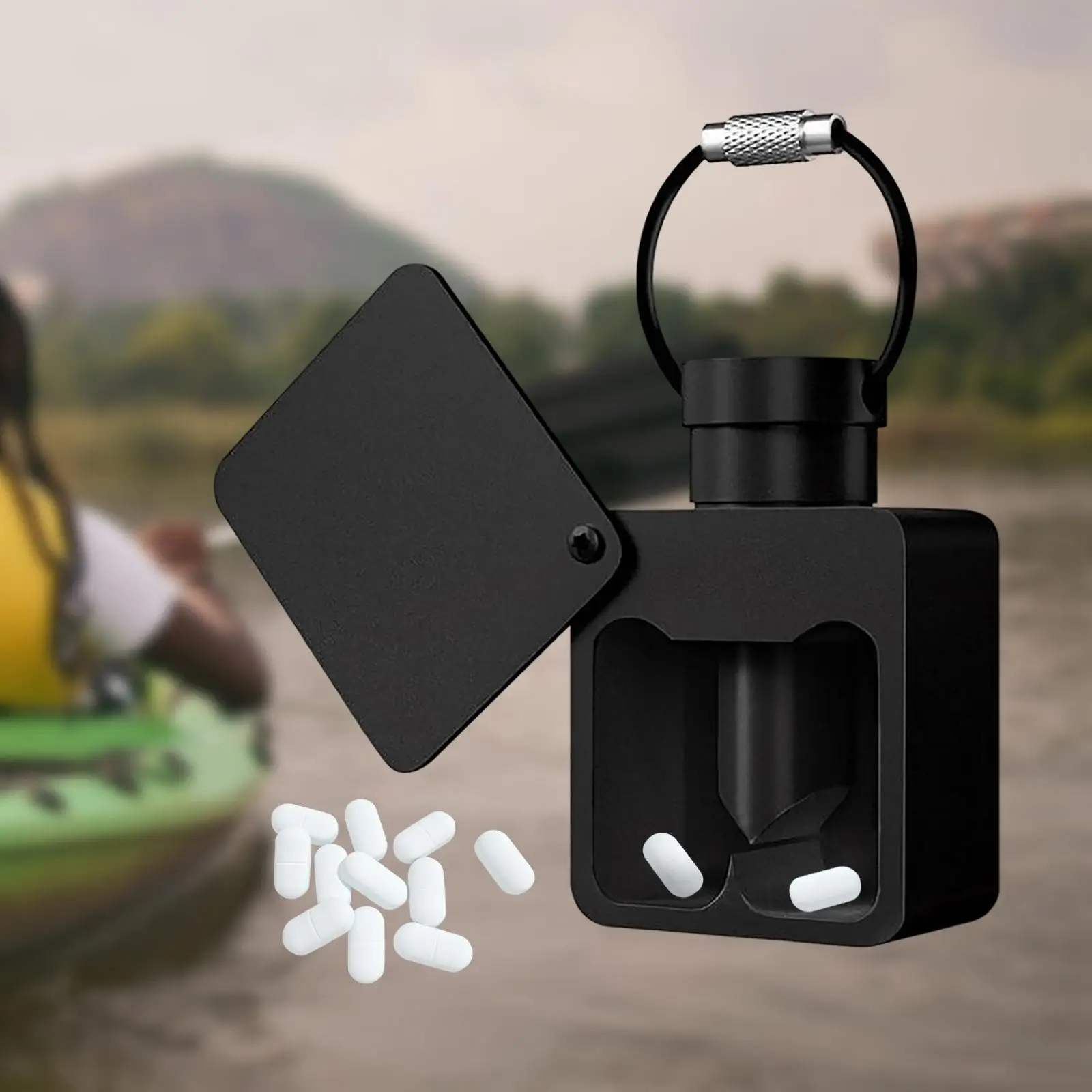 

Крошечная коробка для хранения лекарств с органайзером для резака для таблеток, контейнер для таблеток для выживания, коробка для таблеток для домашнего общежития, поездки