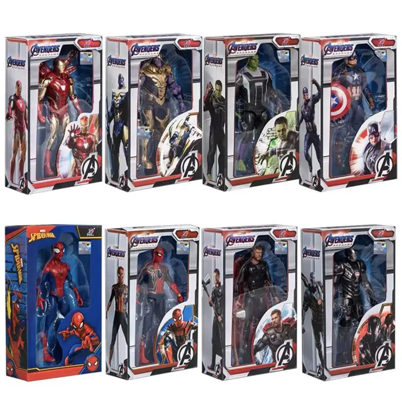 7inches Zd Marvel Avengers Iron Man Spider Man Captain America Action Figure Genuine Authorized Collect Model Ornaments Boy Toys