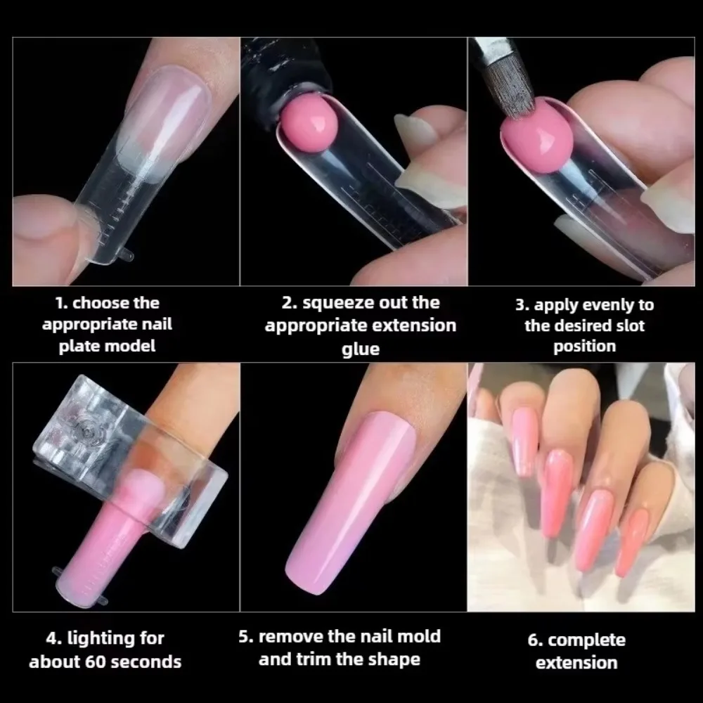 Ensemble de faux ongles colorés à double forme, en acrylique, réutilisable, en cristal, étendu, divers modèles, pour femmes, 2025