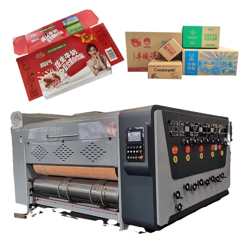 box printing machine corrugated carton printing sloting die cutting corrugated carton flexo printing machine