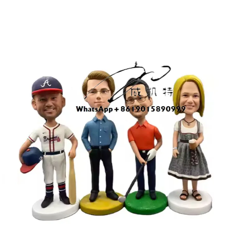 Fully Customizable 4 Person Figurines Custom Team Office Workers Family Clay Crafts for Souvenir