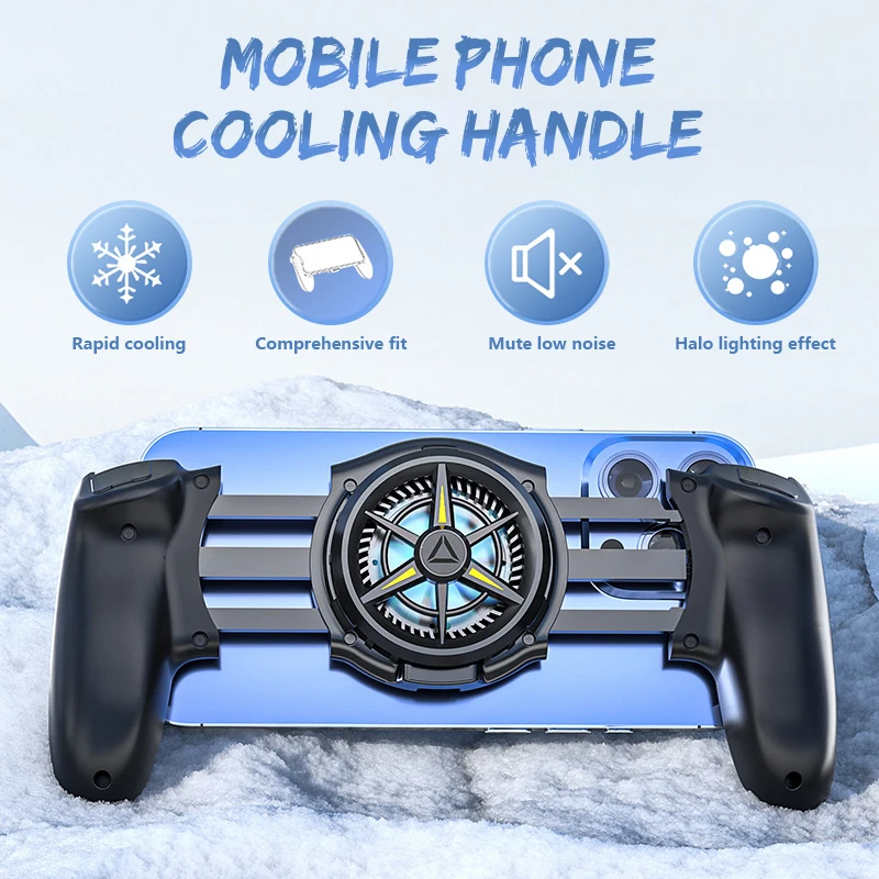 Mobile Phone Cooling Gamepad Semiconductor Cooler For Iphone Android Game Controller Accessories Type-C Low Noise Phone Handle